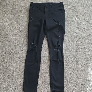 Old Navy Women's Black Ripped Skinny Jeans